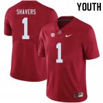 NCAA Youth Alabama Crimson Tide #1 Tyrell Shavers Stitched College 2020 Nike Authentic Crimson Football Jersey NS17A47LW